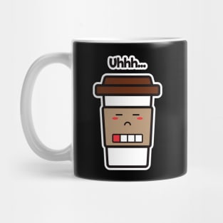 Uhhh... | Coffee Cup | Charging | Low Battery | Cute Kawaii | Black Mug